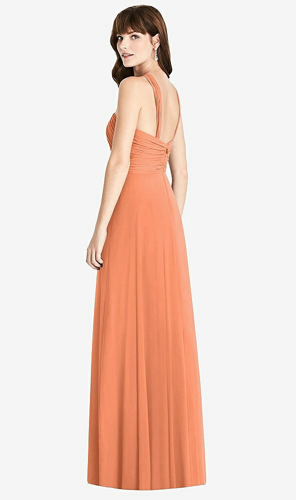 Back View - Sweet Melon Twist Halter Chiffon Maxi Dress - James