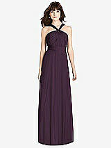 Front View Thumbnail - Aubergine Twist Halter Chiffon Maxi Dress - James