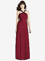 Front View Thumbnail - Burgundy Twist Halter Chiffon Maxi Dress - James