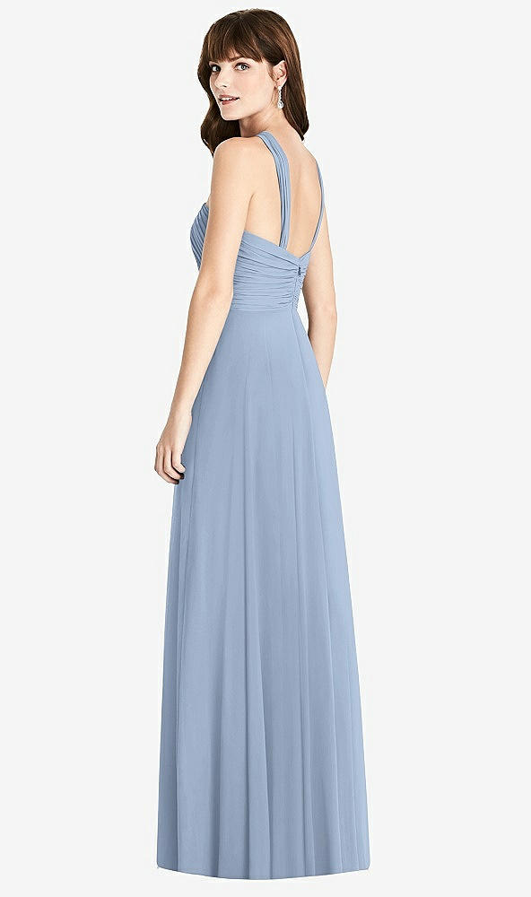 Back View - Cloudy Twist Halter Chiffon Maxi Dress - James