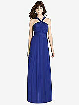 Front View Thumbnail - Cobalt Blue Twist Halter Chiffon Maxi Dress - James