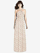 Front View Thumbnail - Coquette Floral Print Twist Halter Chiffon Maxi Dress - James