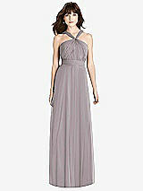 Front View Thumbnail - Cashmere Gray Twist Halter Chiffon Maxi Dress - James