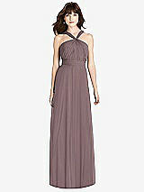 Front View Thumbnail - French Truffle Twist Halter Chiffon Maxi Dress - James