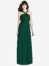 Front View Thumbnail - Hunter Green Twist Halter Chiffon Maxi Dress - James