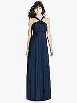 Front View Thumbnail - Midnight Navy Twist Halter Chiffon Maxi Dress - James