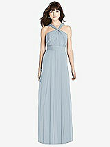 Front View Thumbnail - Mist Twist Halter Chiffon Maxi Dress - James