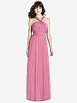 Front View Thumbnail - Orchid Pink Twist Halter Chiffon Maxi Dress - James