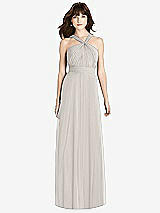 Front View Thumbnail - Oyster Twist Halter Chiffon Maxi Dress - James