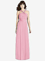 Front View Thumbnail - Peony Pink Twist Halter Chiffon Maxi Dress - James