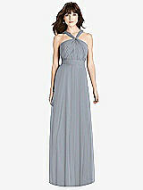 Front View Thumbnail - Platinum Twist Halter Chiffon Maxi Dress - James