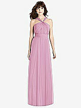 Front View Thumbnail - Powder Pink Twist Halter Chiffon Maxi Dress - James