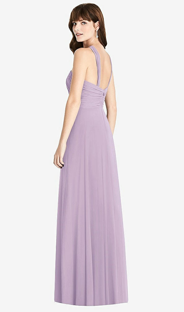 Back View - Pale Purple Twist Halter Chiffon Maxi Dress - James