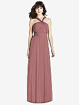 Front View Thumbnail - Rosewood Twist Halter Chiffon Maxi Dress - James