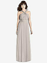 Front View Thumbnail - Taupe Twist Halter Chiffon Maxi Dress - James