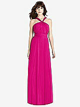 Front View Thumbnail - Think Pink Twist Halter Chiffon Maxi Dress - James