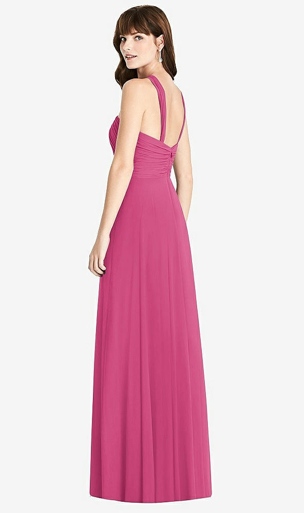 Back View - Tea Rose Twist Halter Chiffon Maxi Dress - James