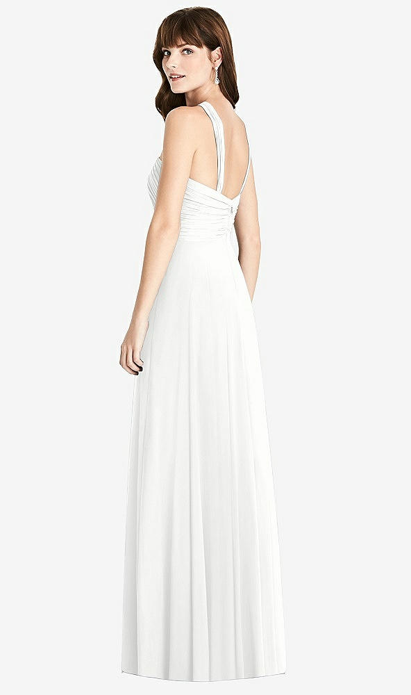 Back View - White Twist Halter Chiffon Maxi Dress - James