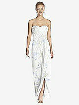 Front View Thumbnail - Bleu Garden Strapless Draped Chiffon Maxi Dress - Lila