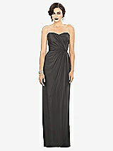 Alt View 1 Thumbnail - Caviar Gray Strapless Draped Chiffon Maxi Dress - Lila