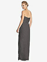 Rear View Thumbnail - Caviar Gray Strapless Draped Chiffon Maxi Dress - Lila