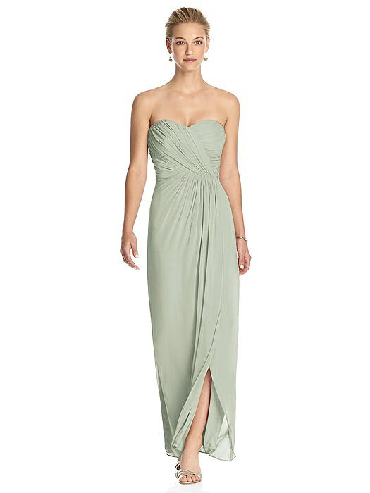 Strapless Draped Chiffon Maxi Dress - Lila