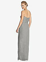 Rear View Thumbnail - Chelsea Gray Strapless Draped Chiffon Maxi Dress - Lila