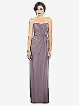 Alt View 1 Thumbnail - Lilac Dusk Strapless Draped Chiffon Maxi Dress - Lila