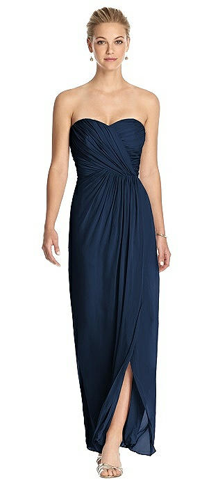 Strapless Draped Chiffon Maxi Dress - Lila