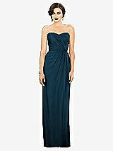 Alt View 1 Thumbnail - Atlantic Blue Strapless Draped Chiffon Maxi Dress - Lila