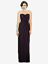 Alt View 1 Thumbnail - Aubergine Strapless Draped Chiffon Maxi Dress - Lila