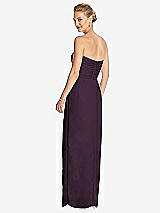 Rear View Thumbnail - Aubergine Strapless Draped Chiffon Maxi Dress - Lila