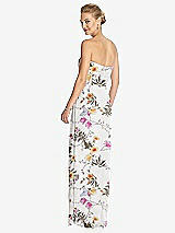 Rear View Thumbnail - Butterfly Botanica Ivory Strapless Draped Chiffon Maxi Dress - Lila