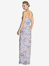 Rear View Thumbnail - Butterfly Botanica Silver Dove Strapless Draped Chiffon Maxi Dress - Lila