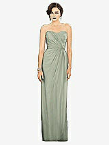 Alt View 1 Thumbnail - Celadon Strapless Draped Chiffon Maxi Dress - Lila