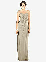 Alt View 1 Thumbnail - Champagne Strapless Draped Chiffon Maxi Dress - Lila