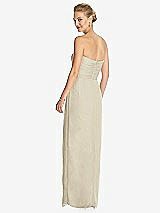 Rear View Thumbnail - Champagne Strapless Draped Chiffon Maxi Dress - Lila