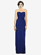 Alt View 1 Thumbnail - Cobalt Blue Strapless Draped Chiffon Maxi Dress - Lila