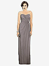 Alt View 1 Thumbnail - Cashmere Gray Strapless Draped Chiffon Maxi Dress - Lila