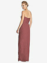 Rear View Thumbnail - English Rose Strapless Draped Chiffon Maxi Dress - Lila