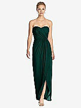 Front View Thumbnail - Evergreen Strapless Draped Chiffon Maxi Dress - Lila