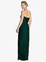 Rear View Thumbnail - Evergreen Strapless Draped Chiffon Maxi Dress - Lila