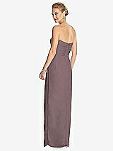 Rear View Thumbnail - French Truffle Strapless Draped Chiffon Maxi Dress - Lila