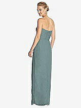 Rear View Thumbnail - Icelandic Strapless Draped Chiffon Maxi Dress - Lila