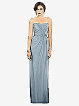 Alt View 1 Thumbnail - Mist Strapless Draped Chiffon Maxi Dress - Lila