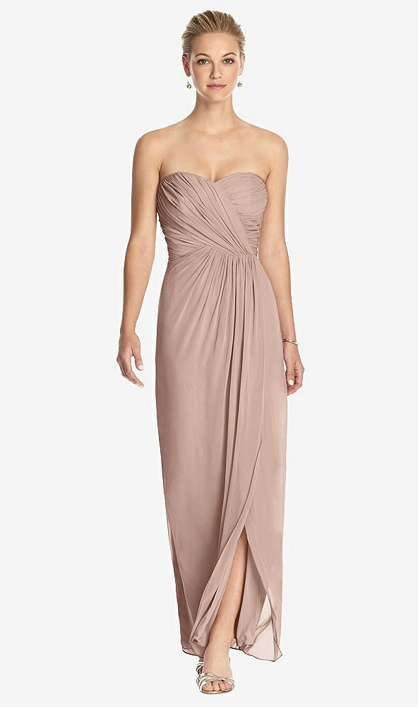 Front View - Neu Nude Strapless Draped Chiffon Maxi Dress - Lila