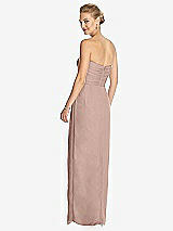 Rear View Thumbnail - Neu Nude Strapless Draped Chiffon Maxi Dress - Lila