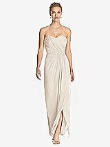 Front View Thumbnail - Oat Strapless Draped Chiffon Maxi Dress - Lila