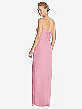 Rear View Thumbnail - Peony Pink Strapless Draped Chiffon Maxi Dress - Lila