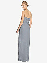 Rear View Thumbnail - Platinum Strapless Draped Chiffon Maxi Dress - Lila